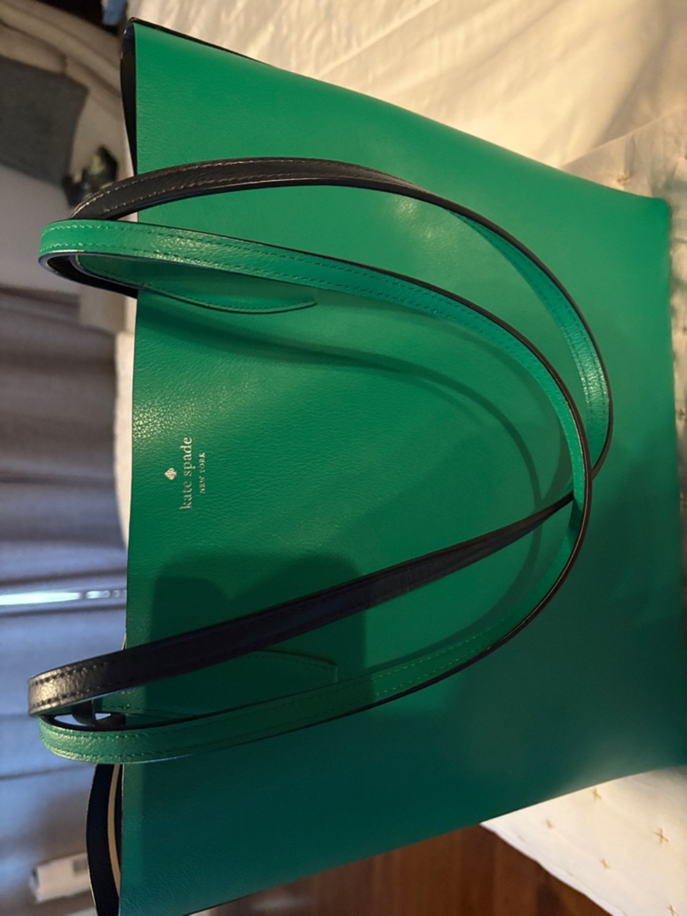 kate spade Green Leather Double-Handle Tote